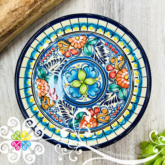 Large Multicolor Talavera Tray - Single Talavera Plate