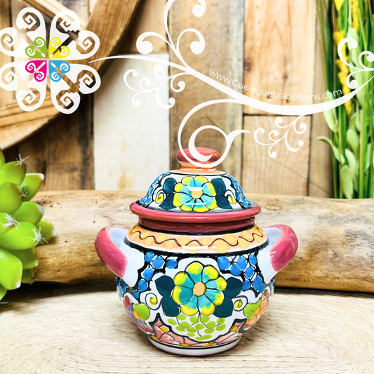 Medium Multicolor Talavera Sugar Bowl - Talavera Azucarera - Talavera Kitchen