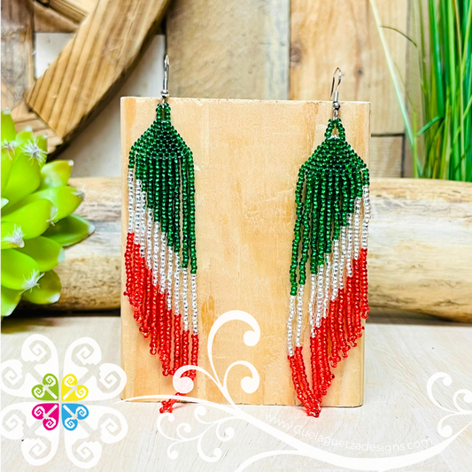 Tricolor Beaded Angel Wings Earrings