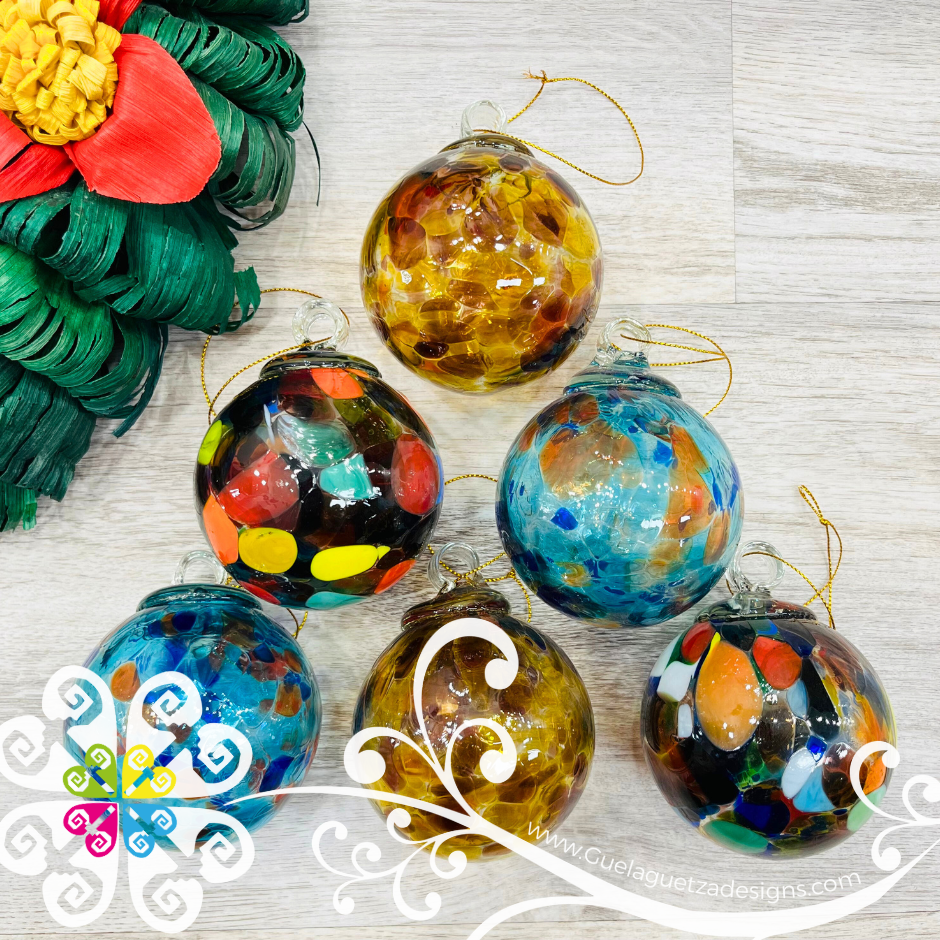 Round Glass Ornaments - Christmas Vidrio Soplado Ornaments