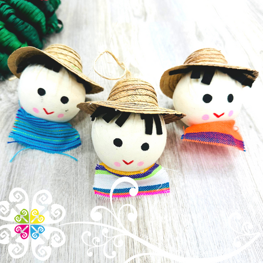 Set of 6 Mexican Muñeco - Mexican Ornaments