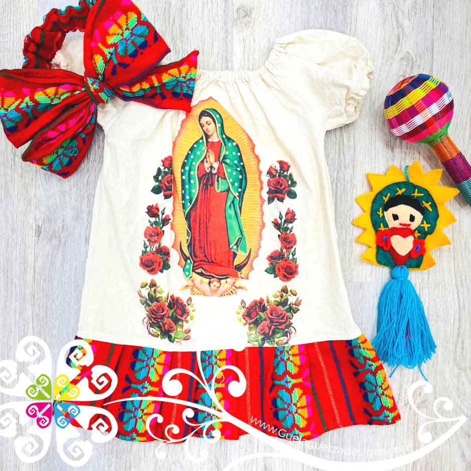 Guadalupe Children Dress with Headband - Stamped