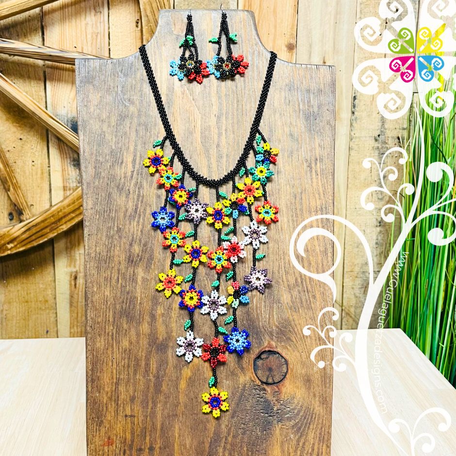 Daisy Waterfall Beaded Set