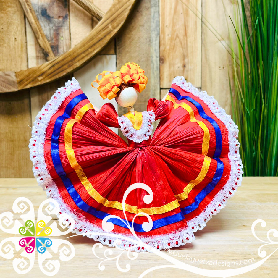 Small Corn Husk Doll - Wide Skirt