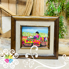 Mexican Florist  - Embroidered Wood Frame