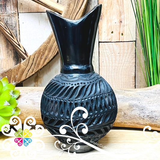 Medium Cartuchero Vase - Barro Negro Oaxaca