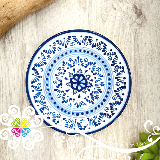 Medium Blue Talavera Plate - Single Talavera Plate