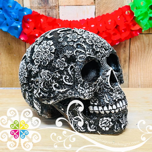 Large Sunflower - Artisan Day of Dead Resin Skull