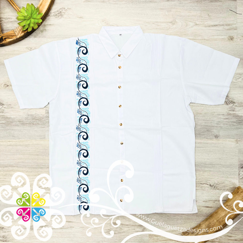 White Plumeado - Embroider Men Shirt