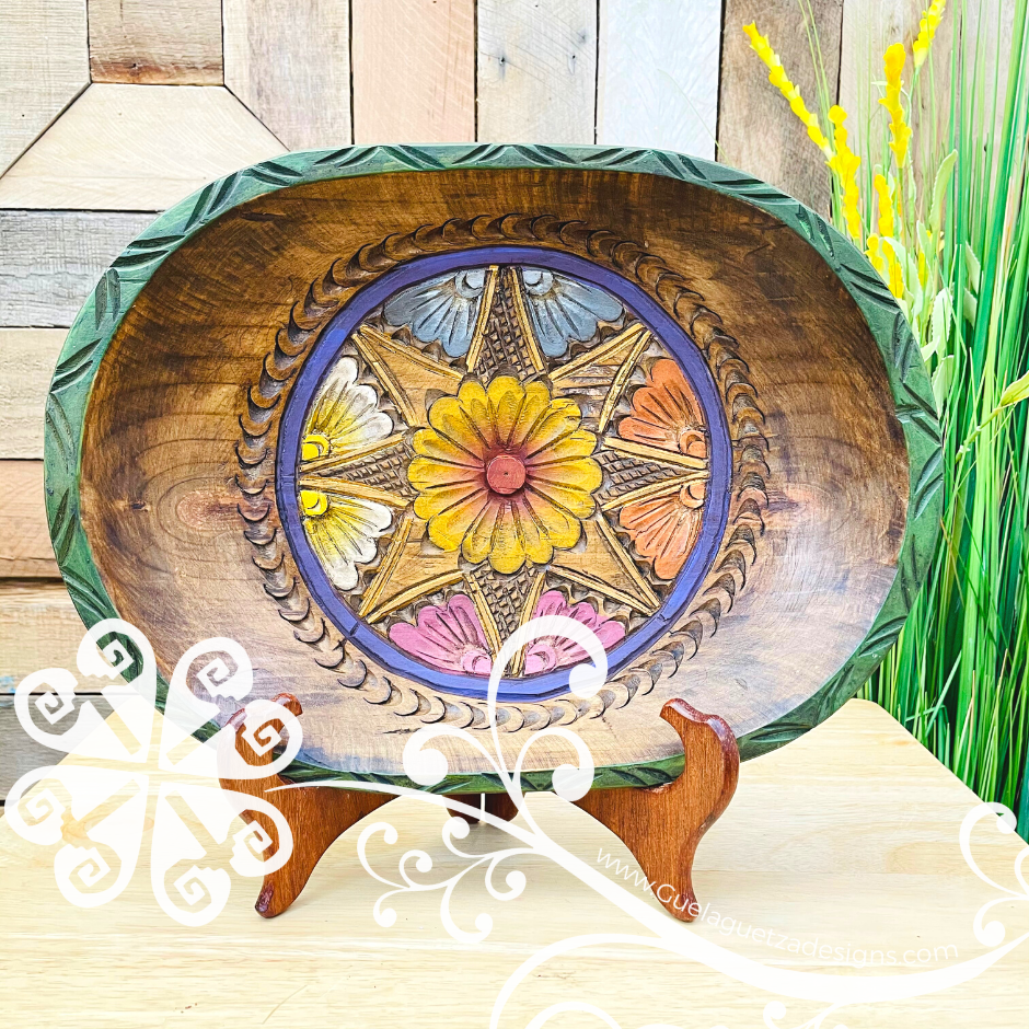 Decorative Oval Wood Bowl