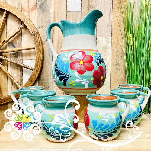 Clay Pato Pitcher Set - 6 Mugs