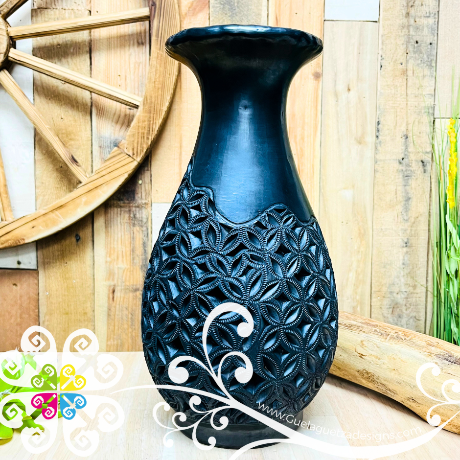 Extra Large Black Clay Vase - Barro Negro Oaxaca