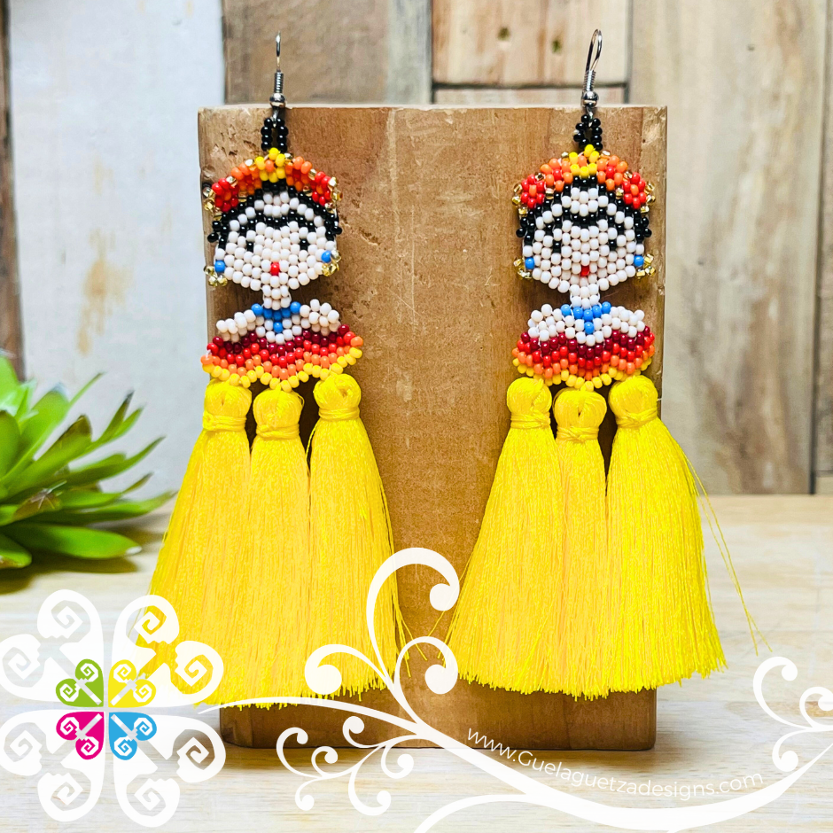 Triple Tassel Beaded Frida Earrings