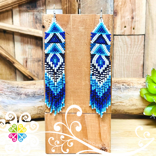 Long Triangle Beaded Earrings