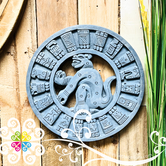 Large Gray Hand Carve Mexican Calendars