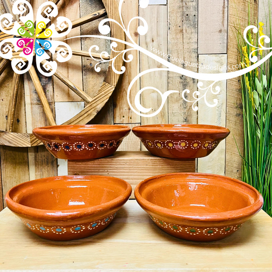 Set of 4 Medium Capula Pozolero Sencillo - Set Capula Sencillo Clay Bowl