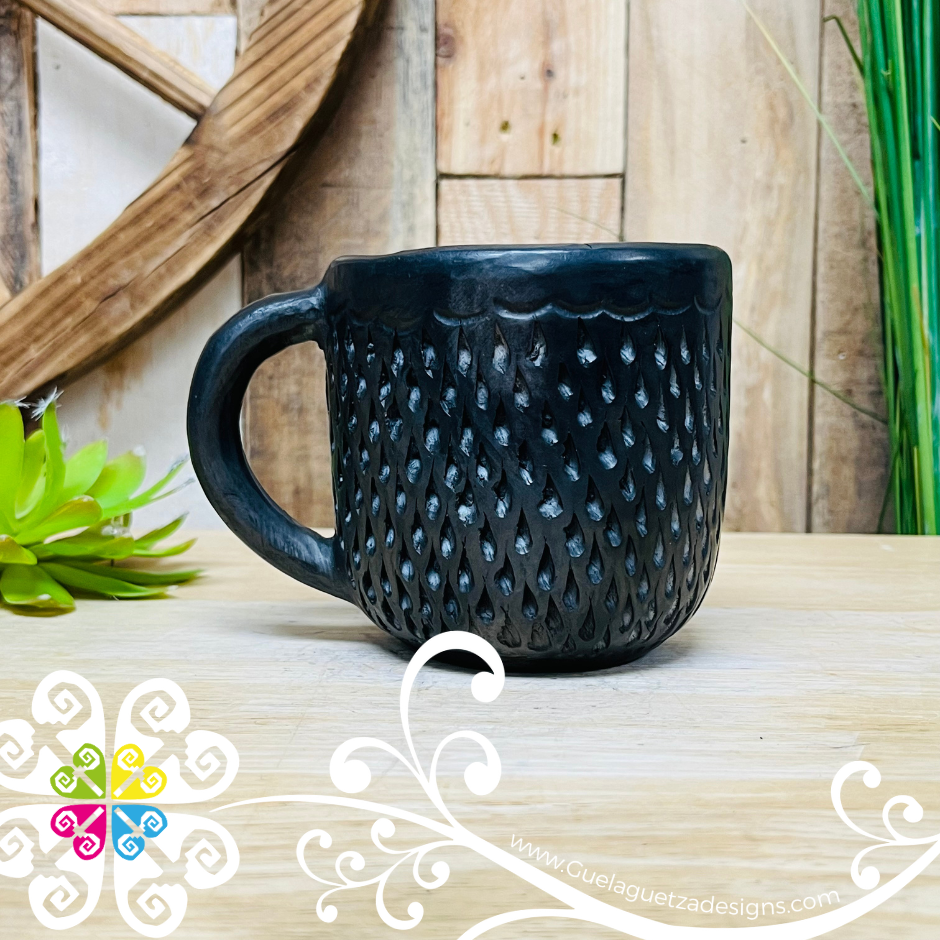 Black Clay Calado Mug - Barro Negro Oaxaca