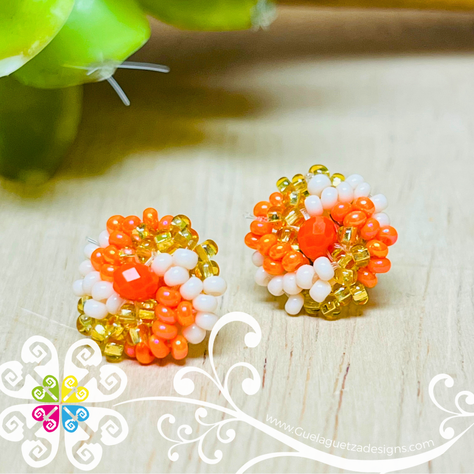 Beaded Flower Studs