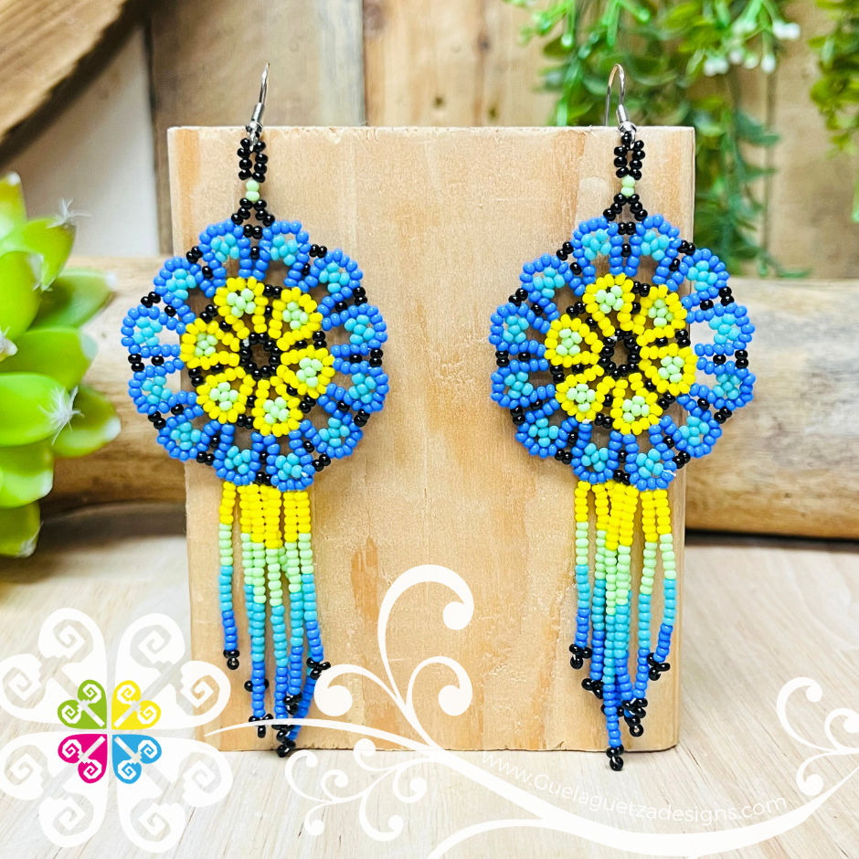 Beaded Wild Flower Earrings