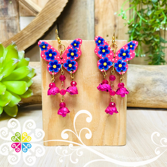 Mariposa Wood Earrings - Palm Earrings