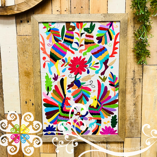 Large Long Embroidered Otomi Frame - Wall Art