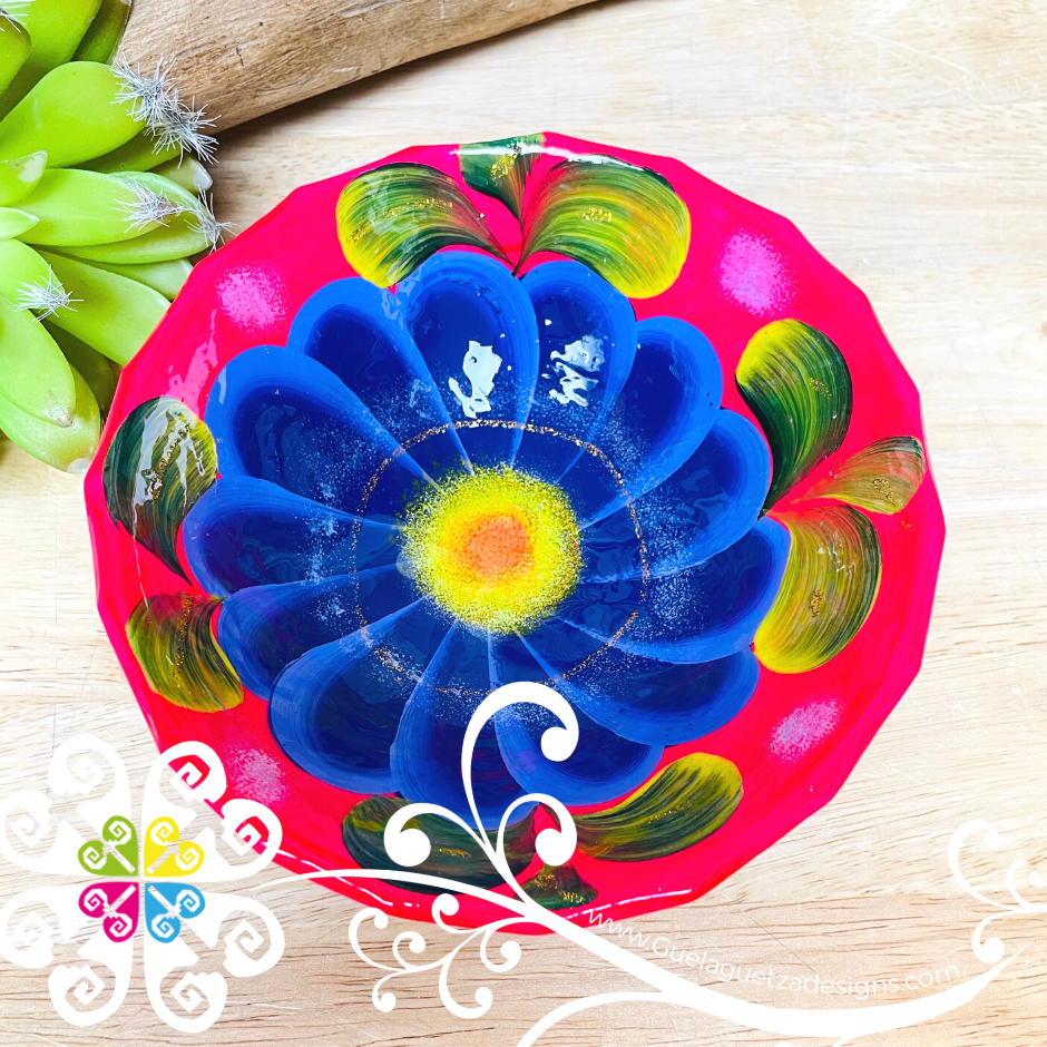 Fuchsia Guerrero Hand Painted Salsa Bowl - Salcero De Barro