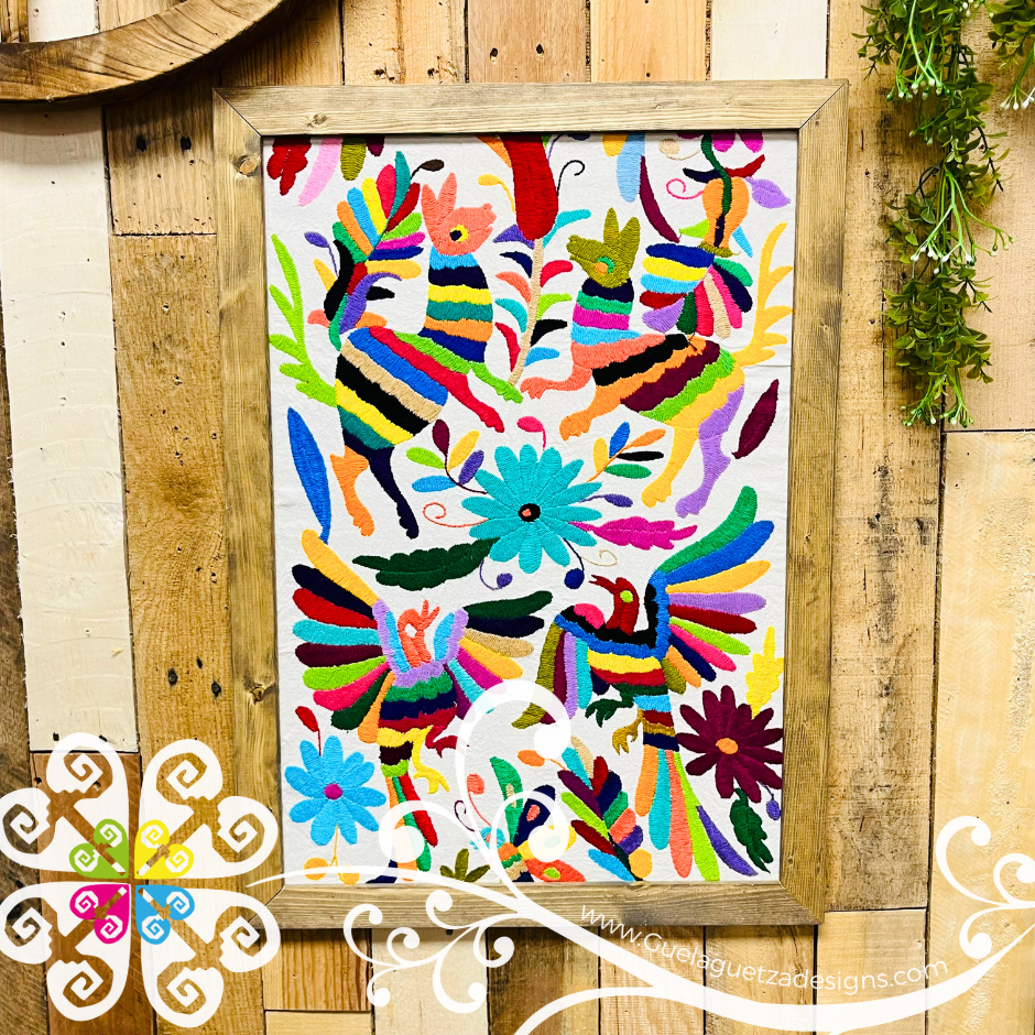 Large Long Embroidered Otomi Frame - Wall Art