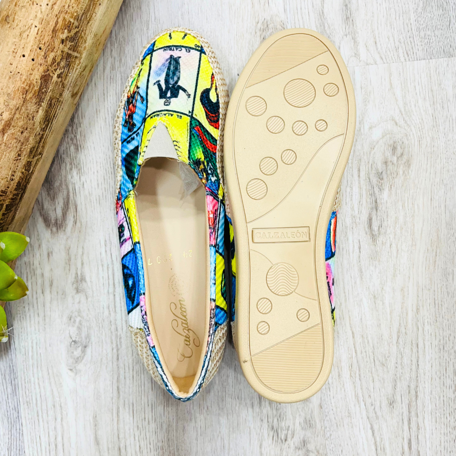 Loteria Burlap Artisian Slip On - Women Shoes – Guelaguetza Designs