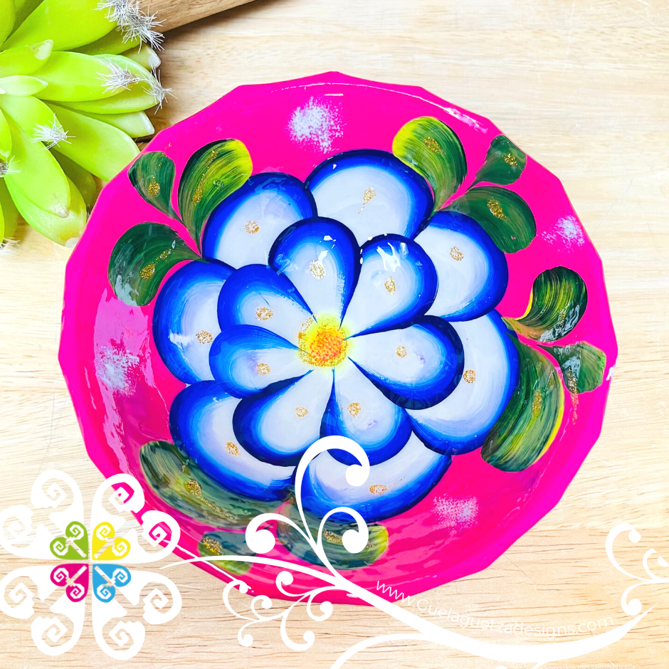 Fuchsia Guerrero Hand Painted Salsa Bowl - Salcero De Barro