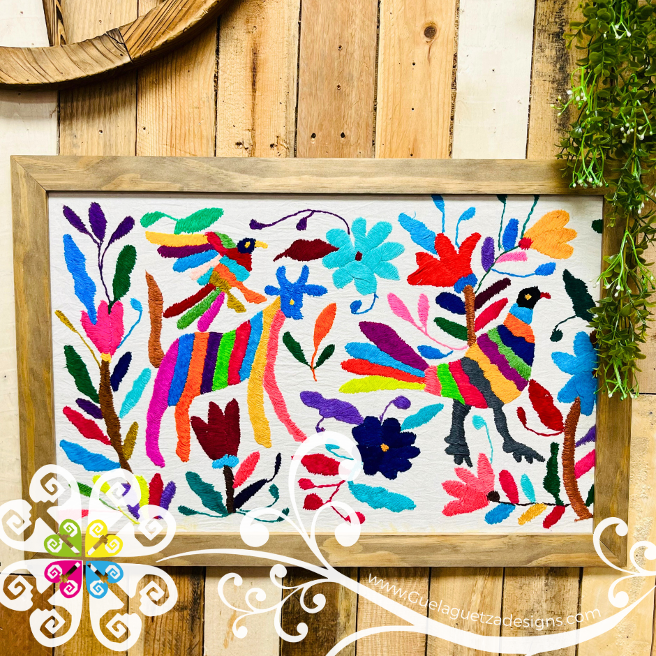 Large Horizontal Embroidered Otomi Frame - Wall Art