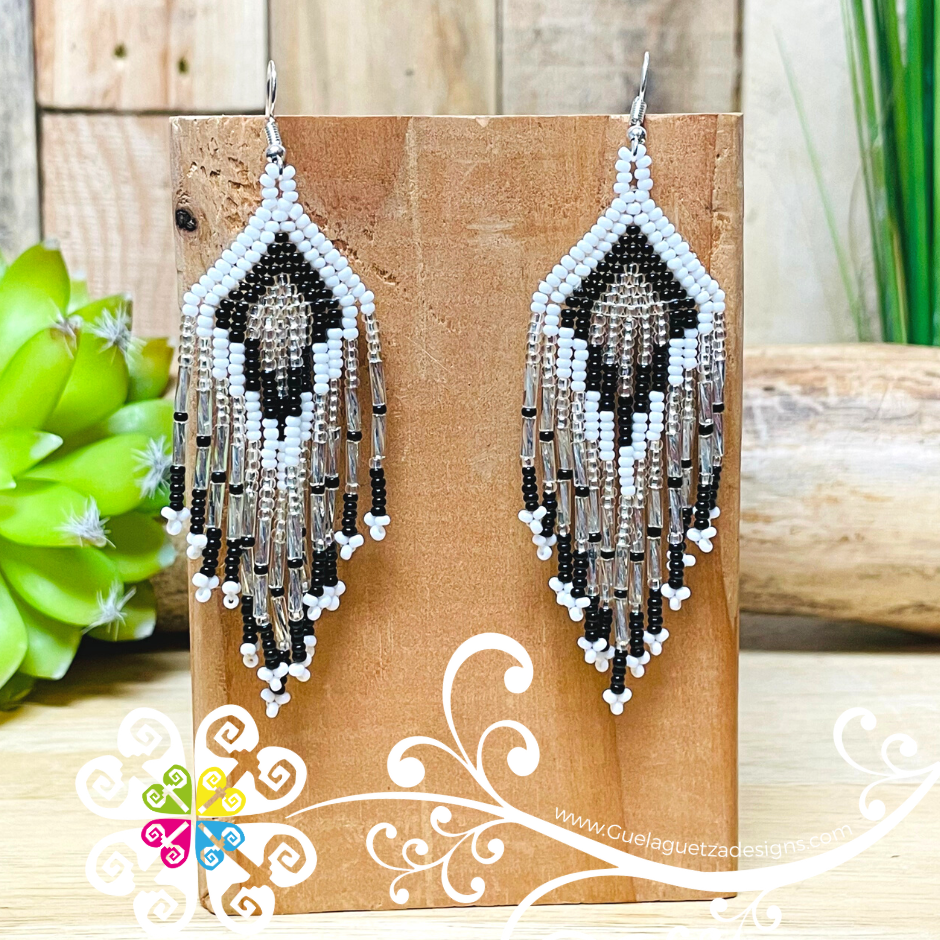 Large Rhombus Cascade Earrings - Beaded Earrings