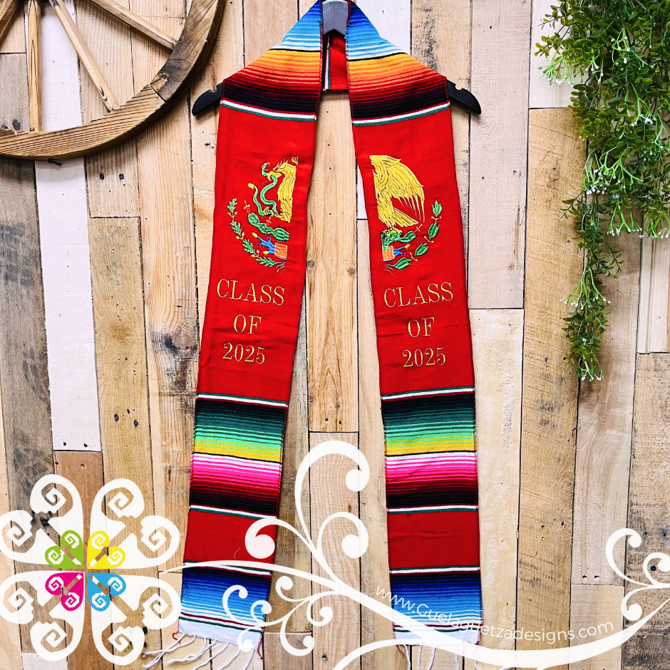 Mexican Pride Sarape Graduation Stole - Class of 2025