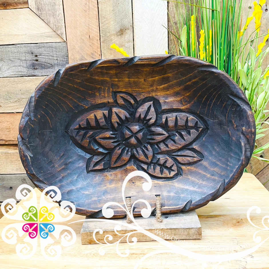 Decorative Oval Wood Bowl