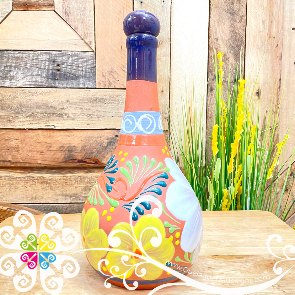 Floreada Garifa Tequilero - Tequila Clay Bottle