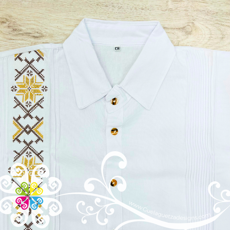 White Earth Tones - Embroider Men Shirt