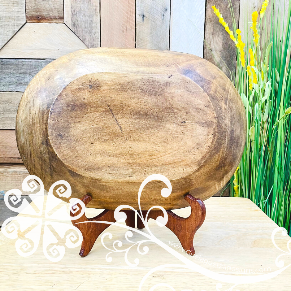 Decorative Oval Wood Bowl