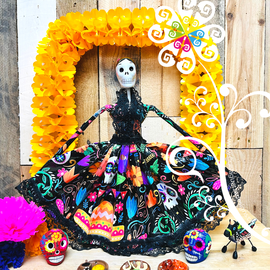 Medium Catrina Papel Mache - Wide Dress