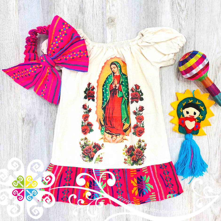 Guadalupe Children Dress with Headband - Stamped