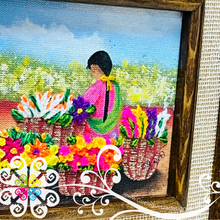 Mexican Florist  - Embroidered Wood Frame