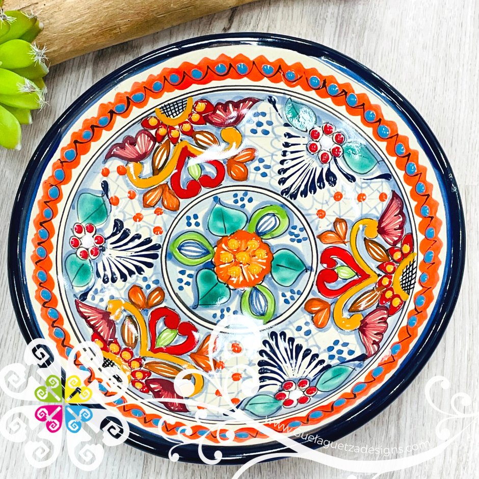 Large Multicolor Talavera Bowl - Single Talavera Bowl