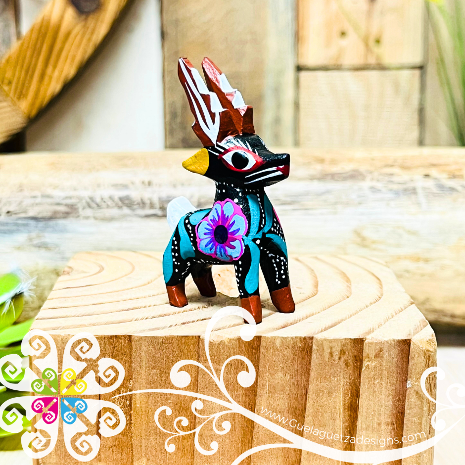 Mini Deer Alebrije Handcarve Wood Decoration Figure