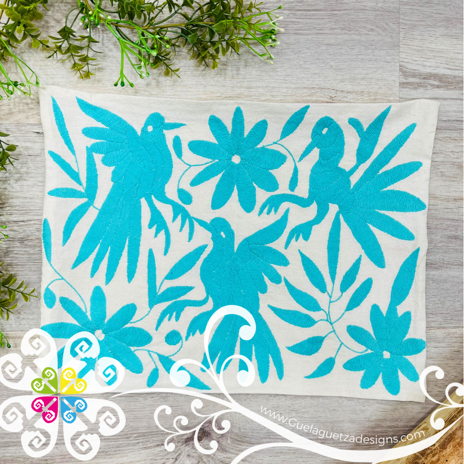 Teal Otomi Decorative Pillow Cases - with Zipper