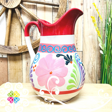 Engobe Large Oval Clay Pitcher - Jarro de Barro