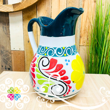 Engobe Large Oval Clay Pitcher - Jarro de Barro