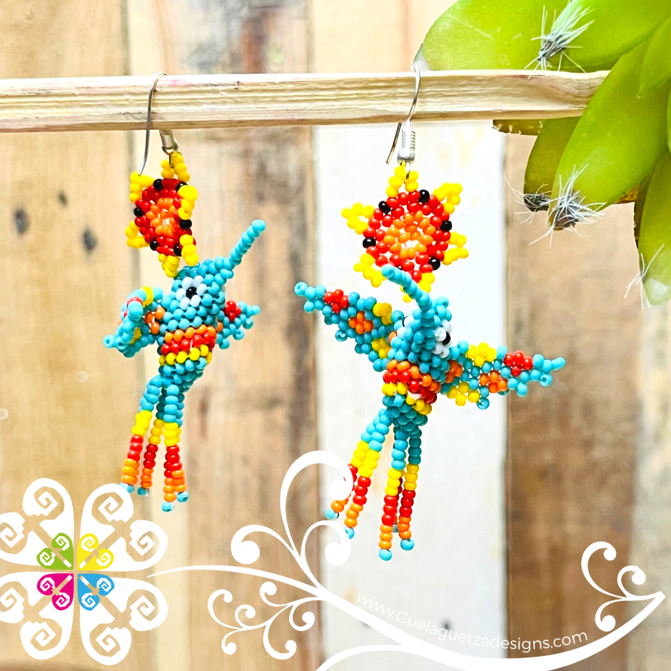 Beaded Hummingbird Beaded Earrings