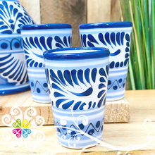 Blue Feathers Talavera Set Tequilero