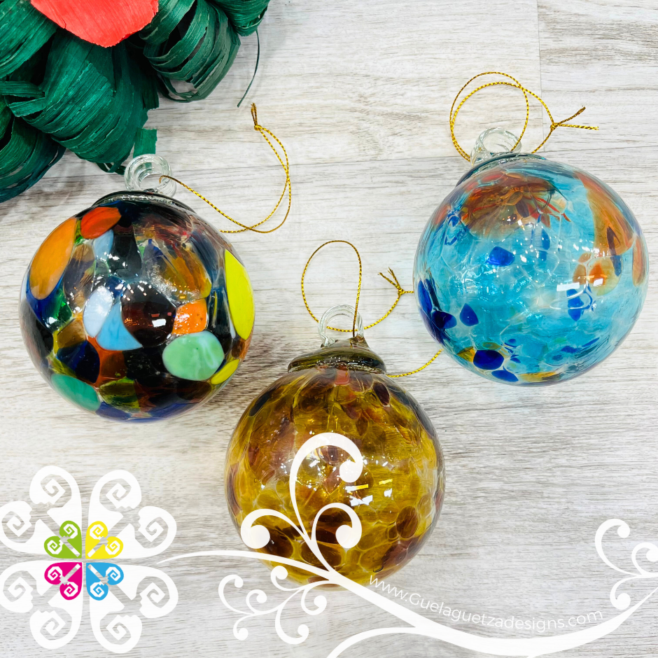 Round Glass Ornaments - Christmas Vidrio Soplado Ornaments