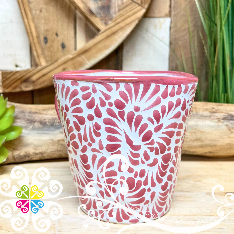 Pink Corazon Talavera Vase - Single Talavera Mug