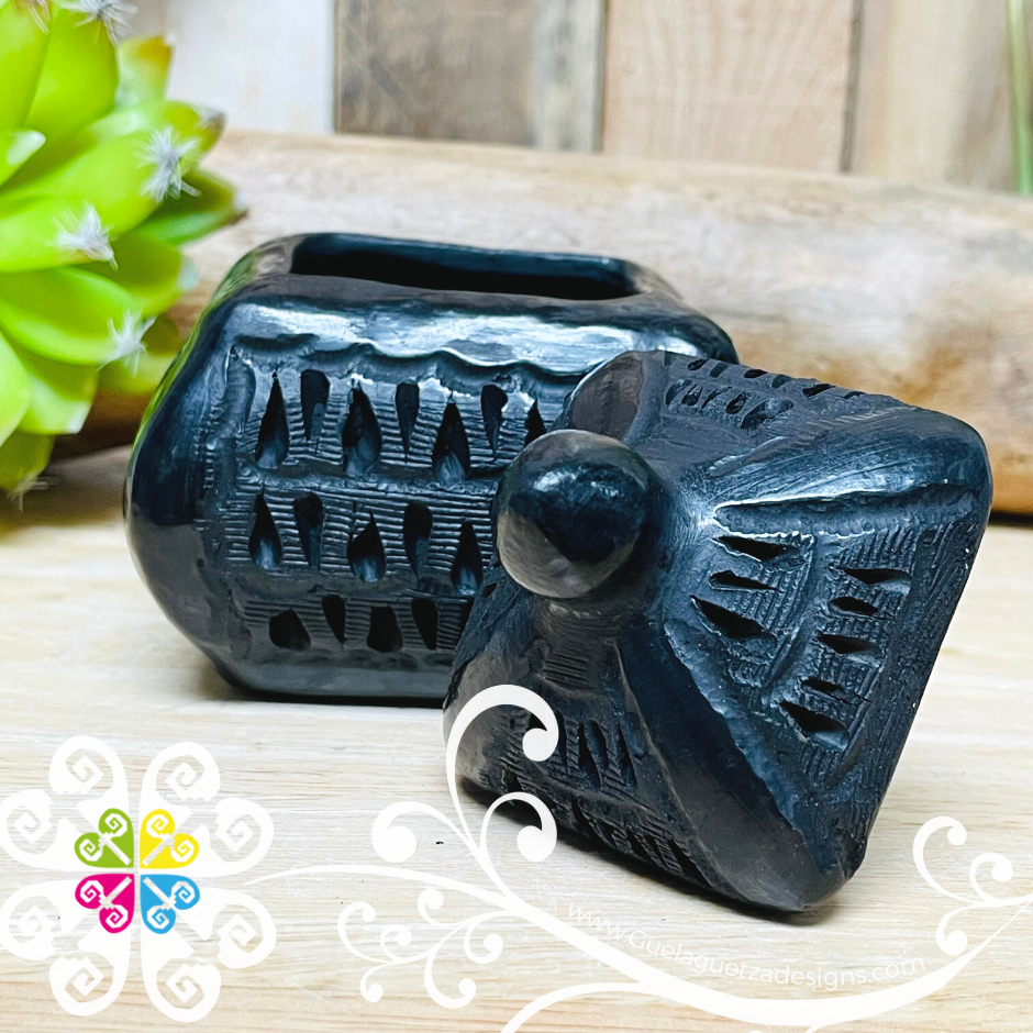 Medium Square Jewelry Box - Barro Negro Oaxaca