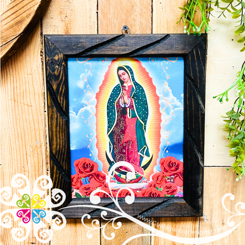 Medium Virgen de Guadalupe Wood Wall Art - Litografia